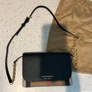 Burberry canvas and leather small crossbody/shoulder bag